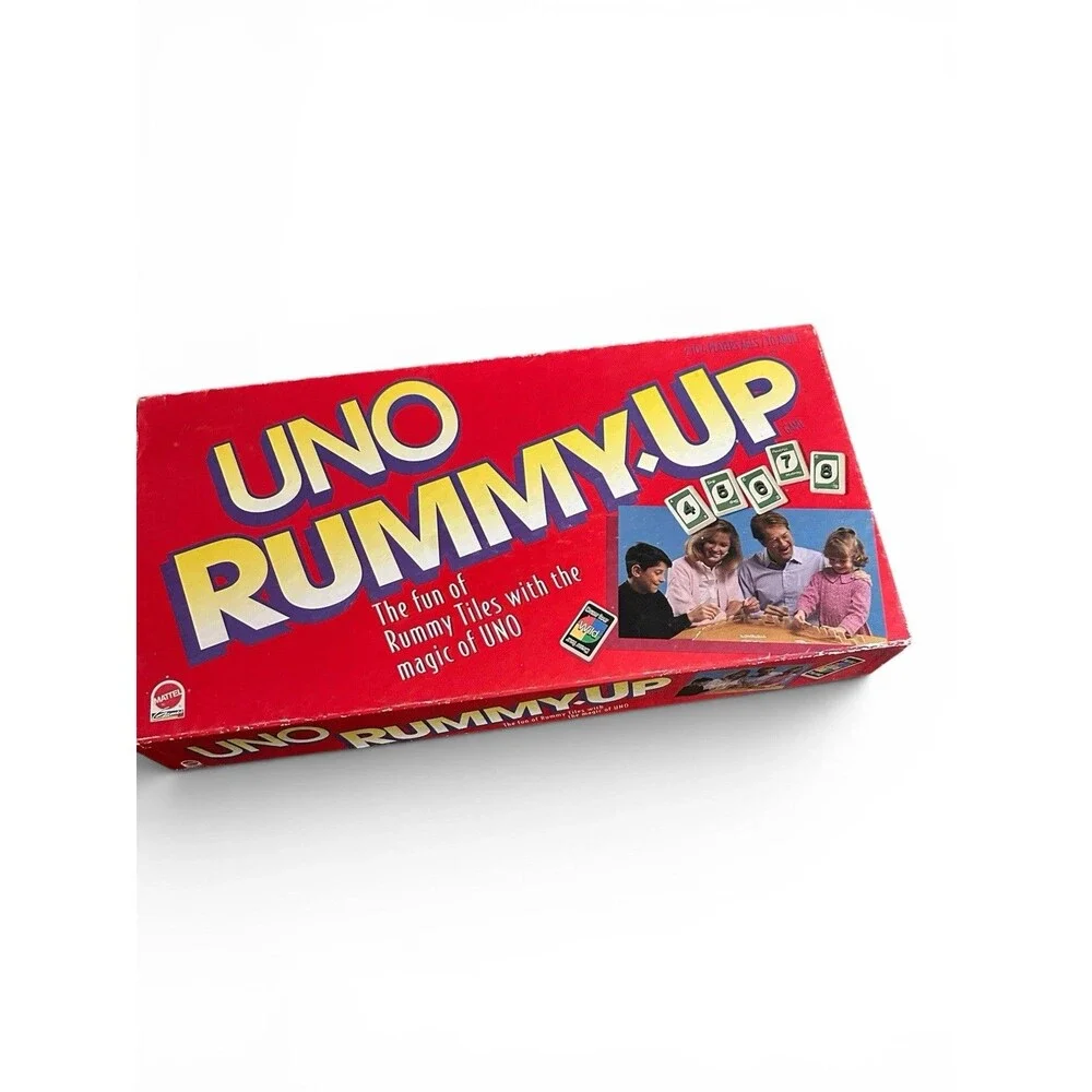 VINTAGE Uno Rummy Up Mattel 1993 Family Game 90's Tiles No Instructions